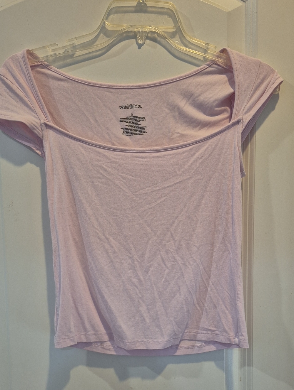 wild fable Light Pink Scoop Neck Short Sleeve Top